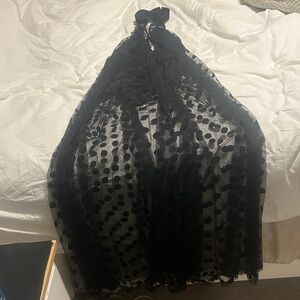 Elegant Black Polka Dot Gown